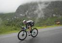 Simon Yates speeds down Col de la Colombiere during the eighth stage of the Tour de France