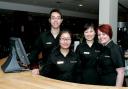 BIG PLANS: Smiling staff at the restaurant reception area. of The Chinese Buffet, Bridge Street, Bolton