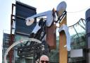 EXHIBITION: Sculptor Tony Heaton with a major commission he did for Channel 4