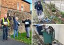 Bury West councillors, Shahbaz Arif, Jackie Harris and Dene Vernon cleaning up rubbish
