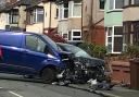 The aftermath of the crash on Ainsworth Road