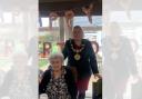 Sheila Ryder with mayor Sandra Walmsley