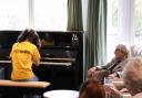 Anya Susol, Keys Piano student, performs a piece by Schumann for Lavender Hills Residents