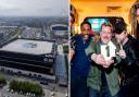 The Co-op Arena in Manchester (Picture: Peter Byrne/PA) and Elbow receive their Official Number 1 Album Award for Audio Vertigo (Official Charts/PA)