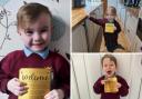 Children receiving their golden ticket