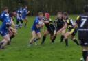 Bury Broncos, in blue, in action during their cup victory at home to Crosfields A