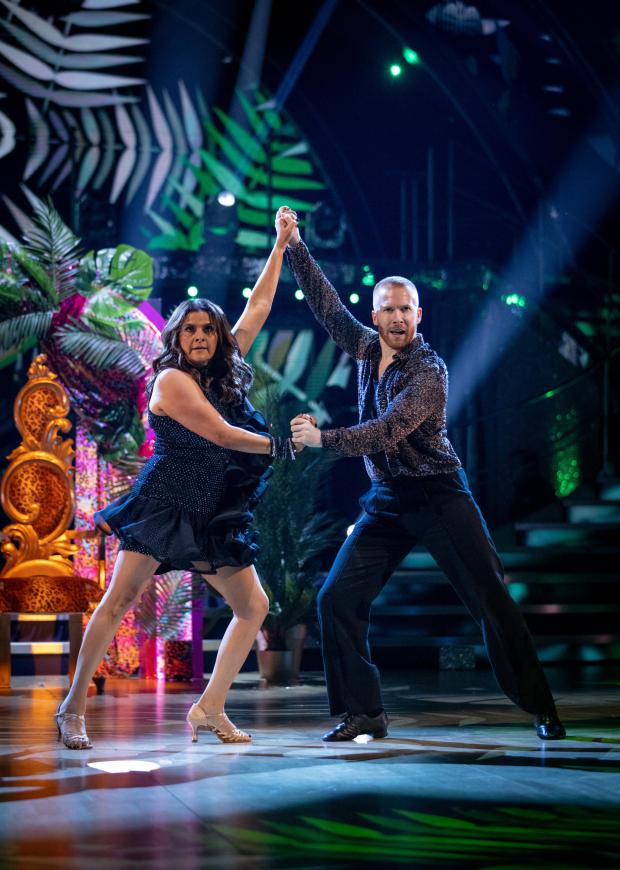 Bury Times: Nina Wadia and Neil Jones during the dress run for the first episode of Strictly Come Dancing 2021. Credit: PA
