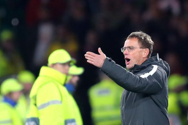 Ralf Rangnick gestures on the touchline