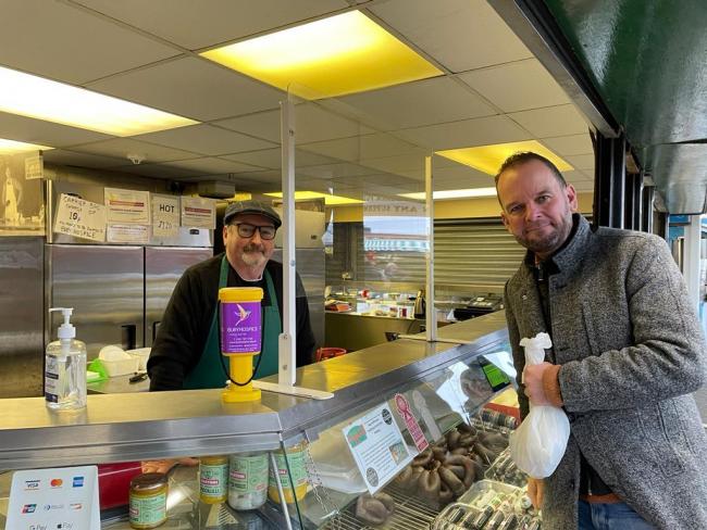 SUPPORT: Bury North MP James Dalys buying Bury black pudding ahead of Small Business Saturday