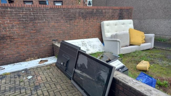 Fly-tipping in Wash Lane, Bury