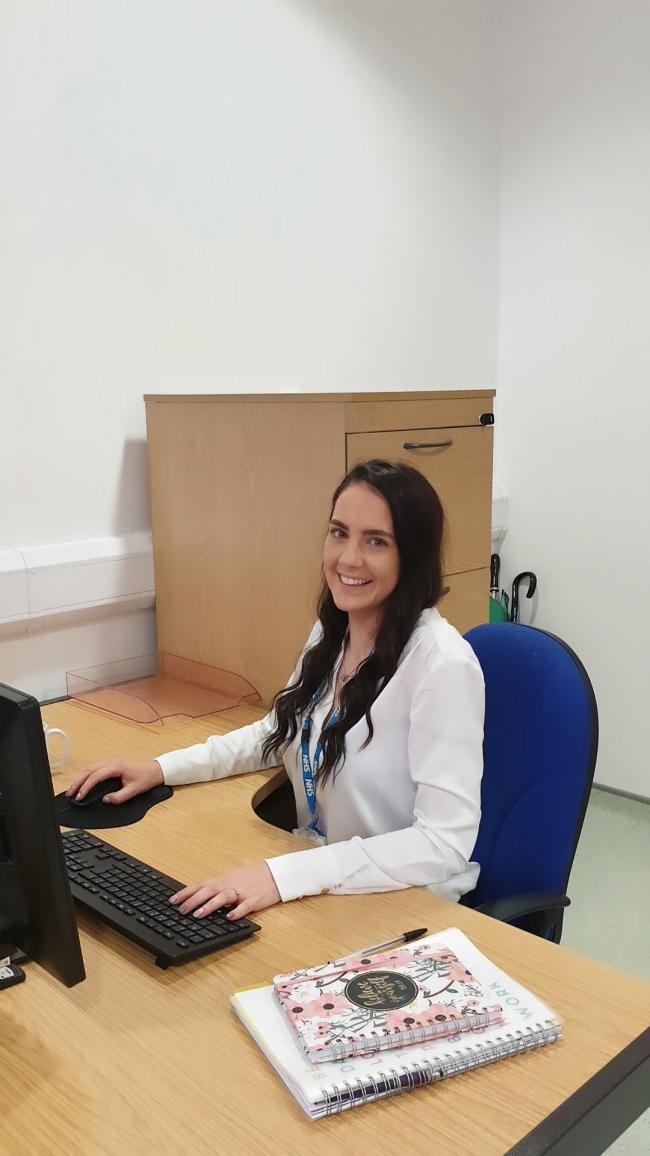 ROLE: Hayley Boyle, celebrates her new promotion to assistant trainee manager at Townside Surgery