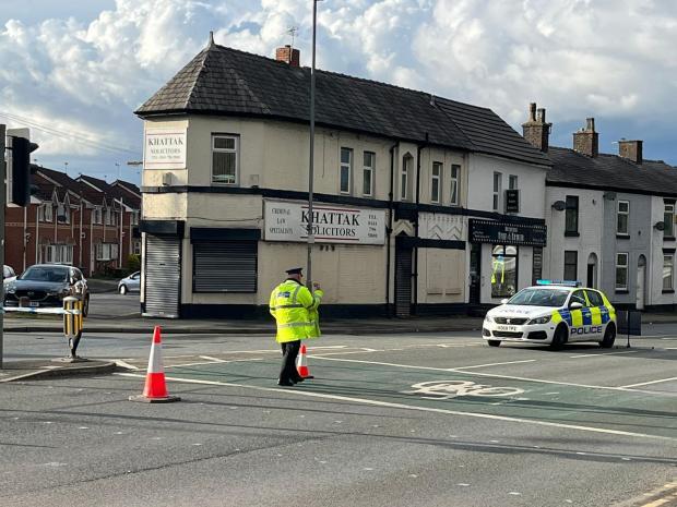 Bury Times: Police were blocking off the street as they investigated the incident