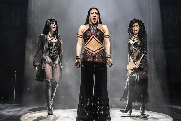 Millie O'Connell as Babe, Danielle Steers as Lady & Debbie Kurup as Star in The Cher Show (Picture: Pamela Raith)