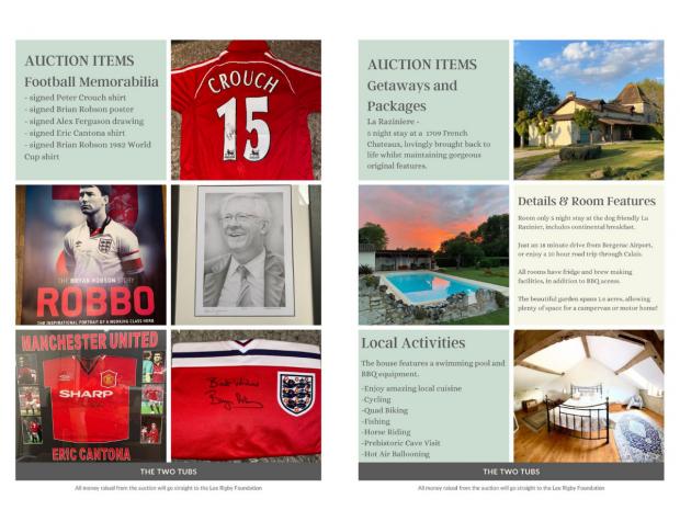 Bury Times: Some of the auction and raffle prizes 