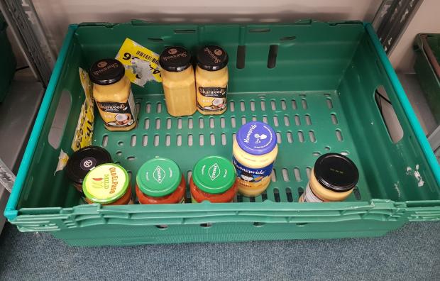 Bury Times: The food bank's pasta sauce crate