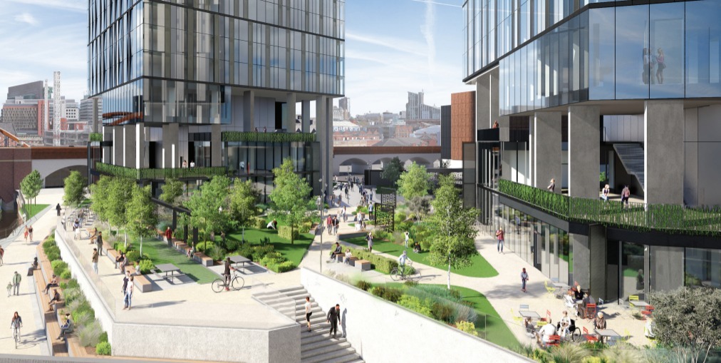 A CGI image of the Trinity Islands development in Manchester (Picture: SimpsonHaugh)