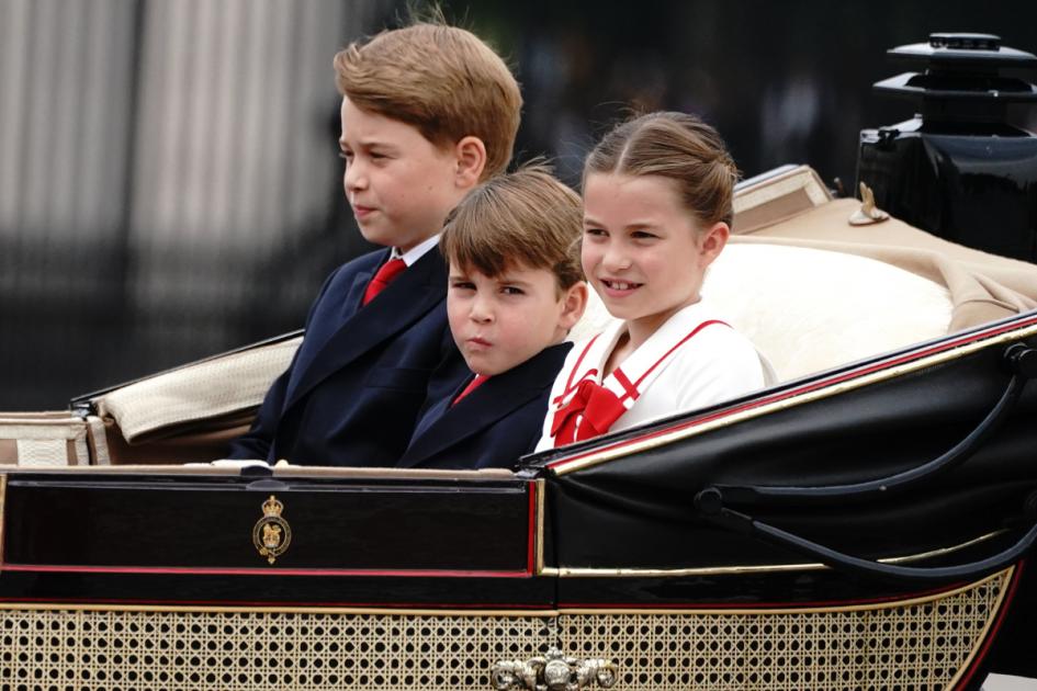 Trooping the Colour: Prince Louis salutes and waves to crowds