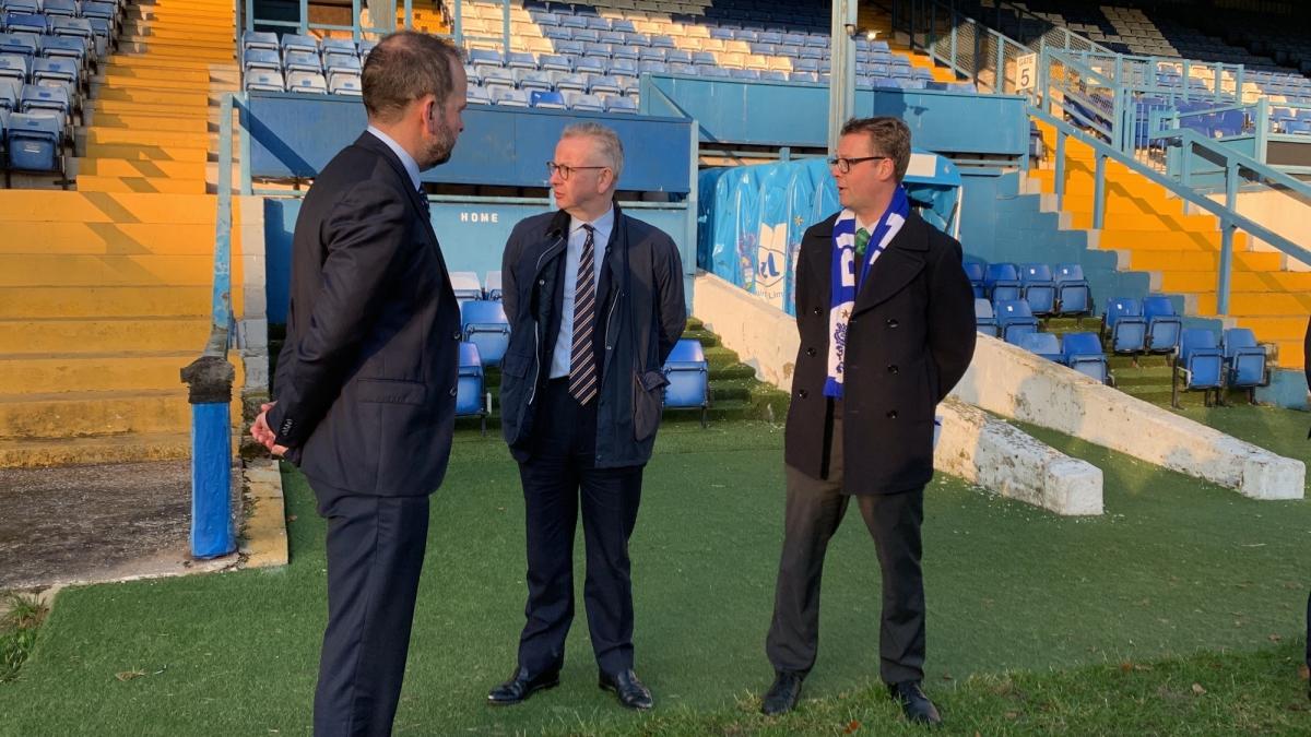 Michael Gove thanks campaigners with football back at Gigg Lane