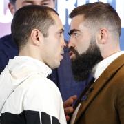 Scott Quigg (left) head-to-head with Jono Carroll at the final press conference