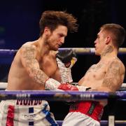 Ben Ridings, right, in action against Jez Smith. Picture: Matchroom Boxing