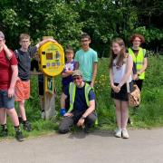 SUCCESS: TSP Youth Project Members fitting the defibrillator case in Tottington