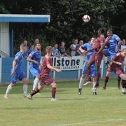Bury AFC look to find an opening against Ramsbottom. Picture: Frank Crook