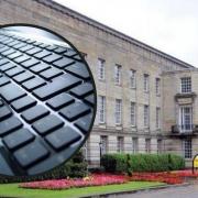 Bury Town Hall and a keyboard (inset)