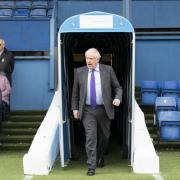 Prime Minister Boris Johnson during a visit to Gigg Lane (Picture: Danny Lawson/PA Wire)