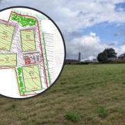 Land off Radcliffe Moor Road in Radcliffe where the club's new ground would be built under the plans, inset