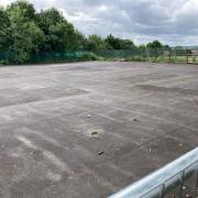 The cleared site where the new skate park will be built