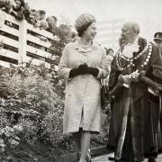 Queen Elizabeth II on a visit to Radcliffe, 1968