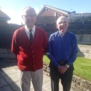 Geoff Hanson, treasurer of the Bury and Radcliffe Bible Society, left, and chairman, Rev Eric Ruehorn