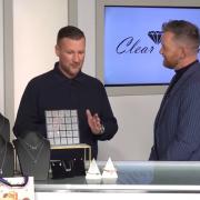 Lee Donaldson Clear Crystal managing director and Shaun Ryan, presenter on Ideal World shopping TV channel