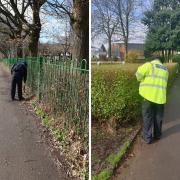Police conducting the weapons sweep