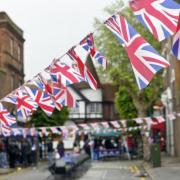 Union Jack bunting on a street