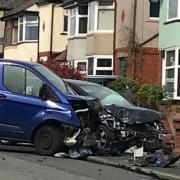 The aftermath of the crash on Ainsworth Road