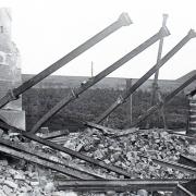The remains of the bungalow after the fire