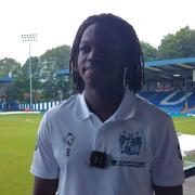 Bury FC's new winger Abimola Obasoto made his debut against Uttoxeter in the FA Cup