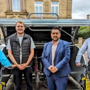 From left; Lucy Fitzsimon, sports development local pilot officer, George Wolstencroft, Move More officer, Cllr Tamoor Tariq, cabinet member for health and wellbeing and Paul Fielden, library assistant
