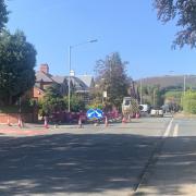 The gas works closure on Longsight Road in Holcombe Brook