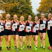 Bury women's team at the Bolton Red Rose cross-country meeting