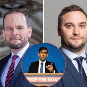 Bury MPs James Daly and Christian Wakeford, and Prime Minister Rishi Sunak