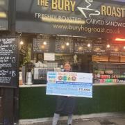 The Bury Roast Company cafe manager Lisa McManus accepted the cheque