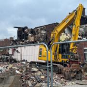 The demolition of homes on Nelson Street is ongoing