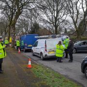 Police and licensing officers conduct traffic patrols on Manchester Road, Bury