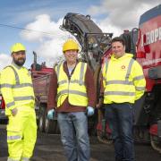 Cllr Alan Quinn with staff from highway maintenance contractor J Hopkins