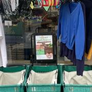 Prestwich Community Closet operates a free used school uniform exchange from outside the Village Greens grocery store