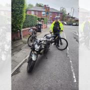 One of the motorbikes that was seized