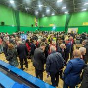 The local elections count at Castle Leisure Centre in Bury