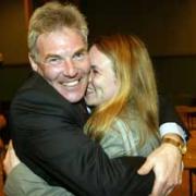 VICTORY: David Chaytor gets a hug from his daughter, Sarah, after retaining Bury North in the 2005 general election
